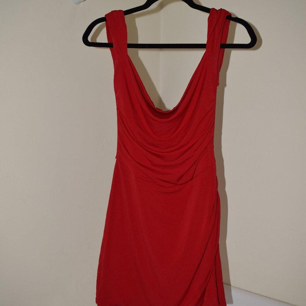 Tiger Mist Red Slit Open Back Red Mini Dress - Size Small